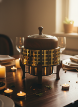 Checkers Gold Finish Chafing Dish 6 L (11.5 D x 15 H in)