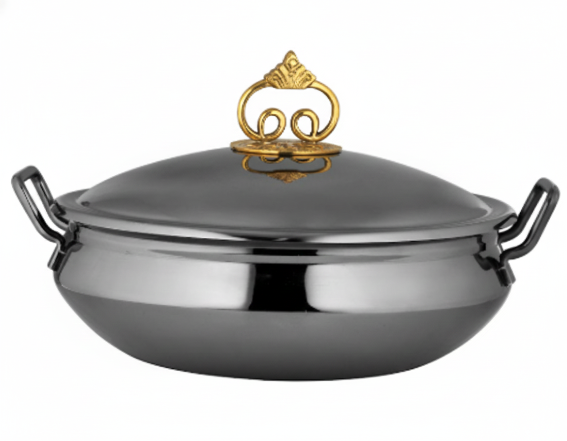 Baroque Mirror Black Titanium 
Finish Round Induction Handi 8L