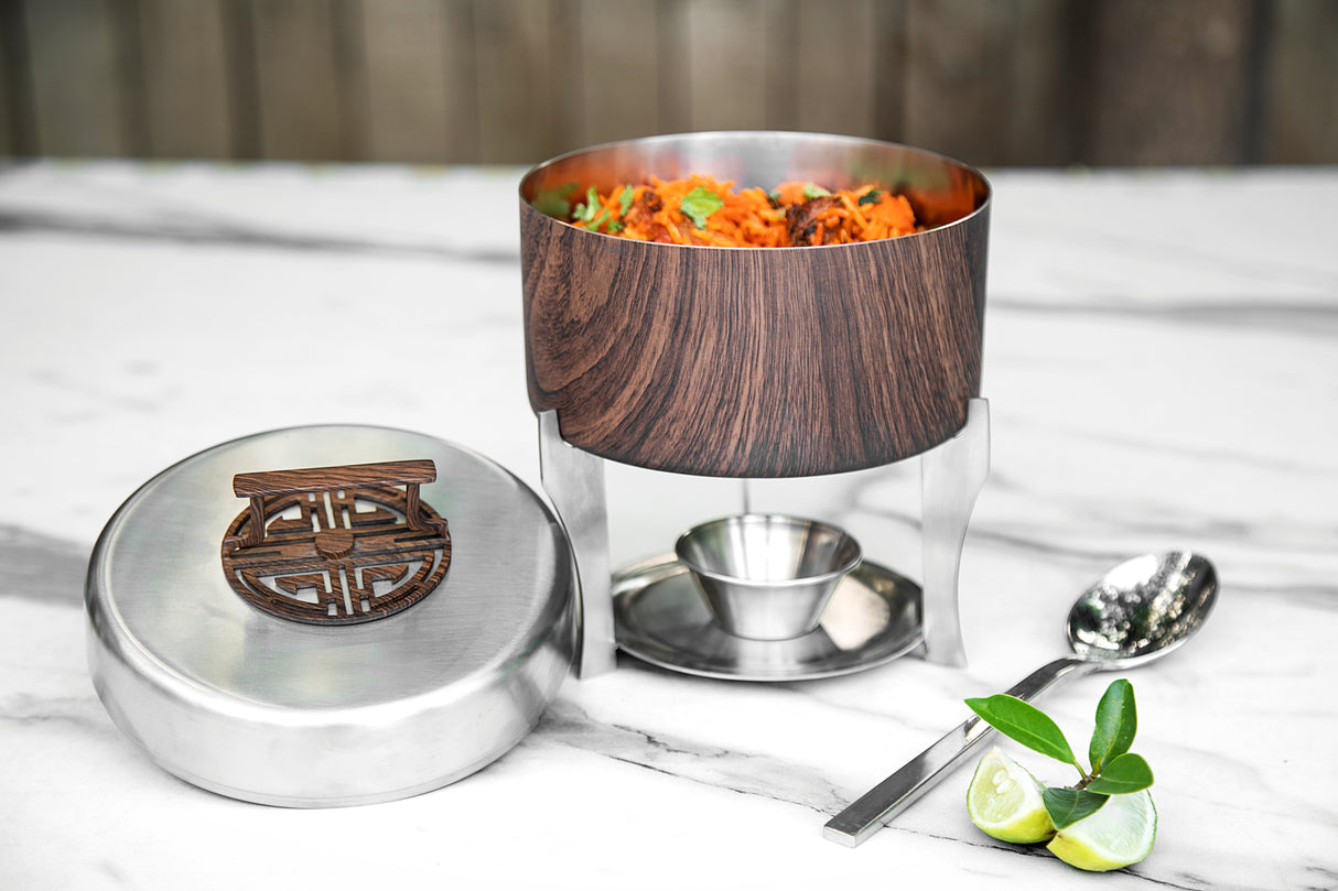 Shanghai Satin Steel Finish 1.5 Ltr Induction Chafing Dish