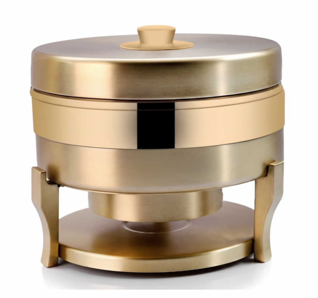 Saturn Brushed Gold Induction Chaffing Dish with Ring