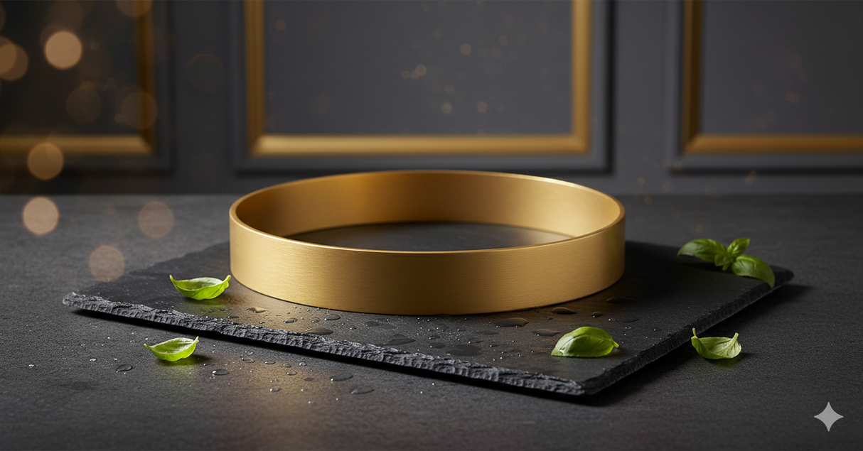 Waves Ring Mirror Gold PVD Finish for Chafing Dish 6 L