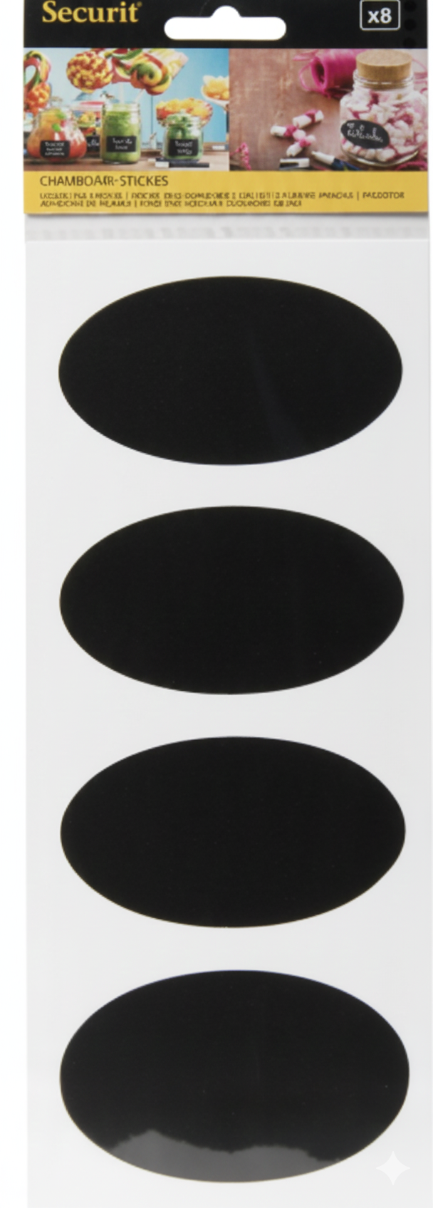 Oval Chalkboard Stickers Set of 8 (8L x 5W cm)