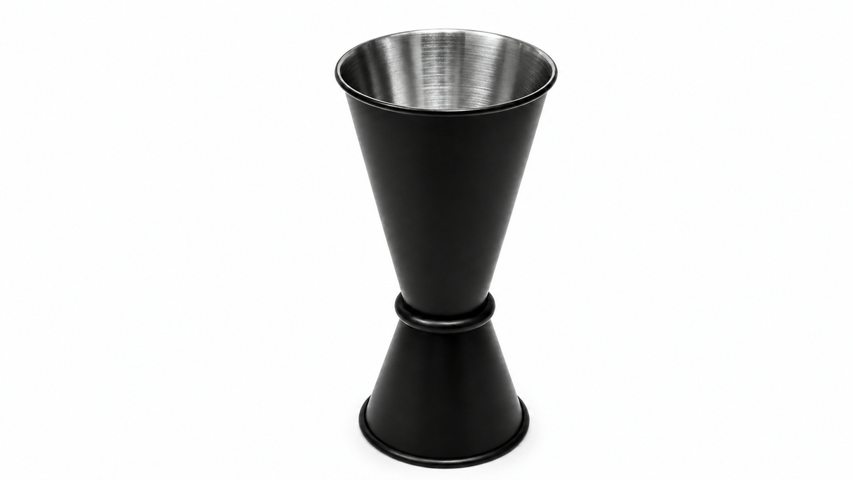 Black Titanium Finish Stainless Steel Ring Jigger Conical