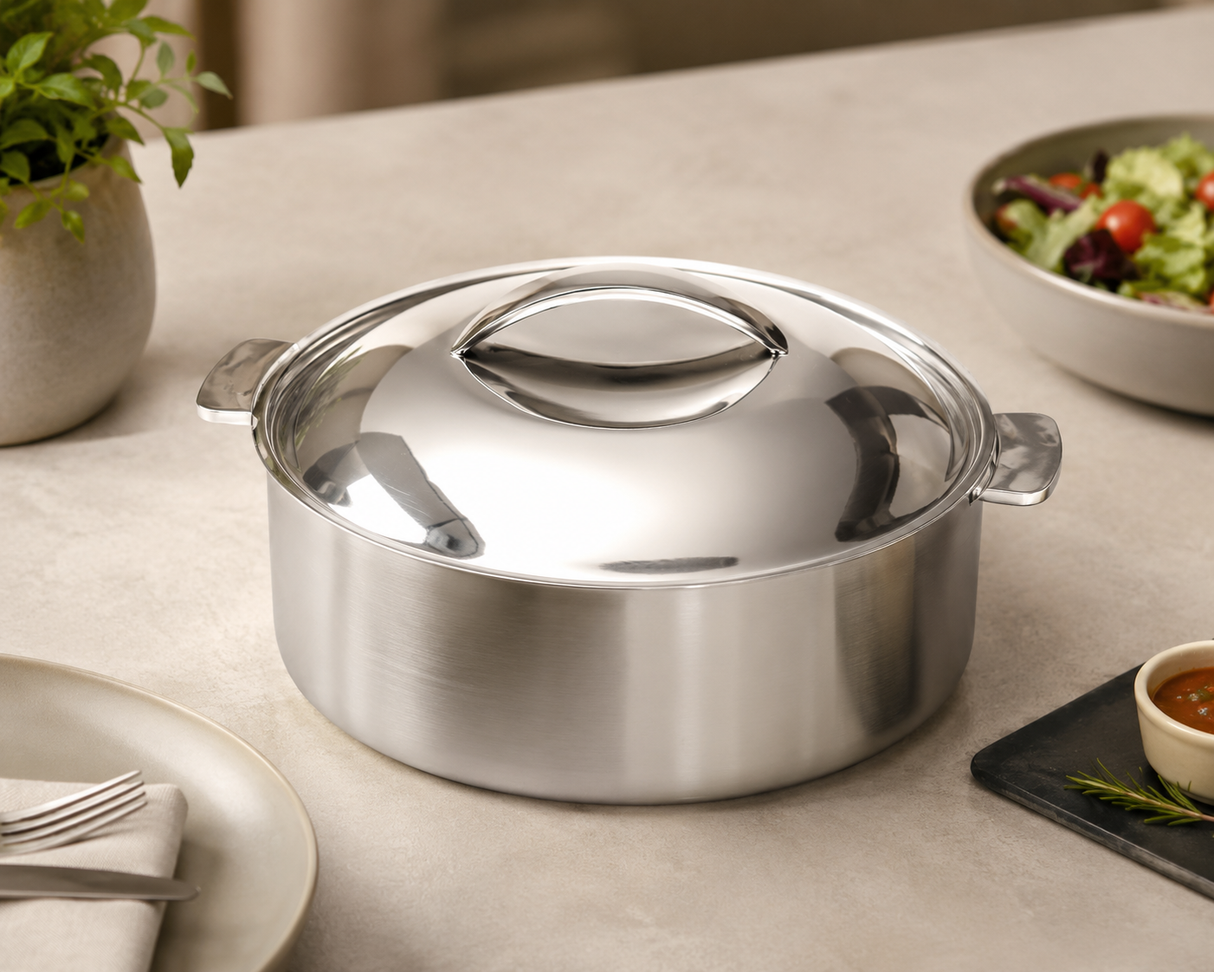 Skyserv Induction Dual Finish Steel 5 Ltr Round Dutch Oven