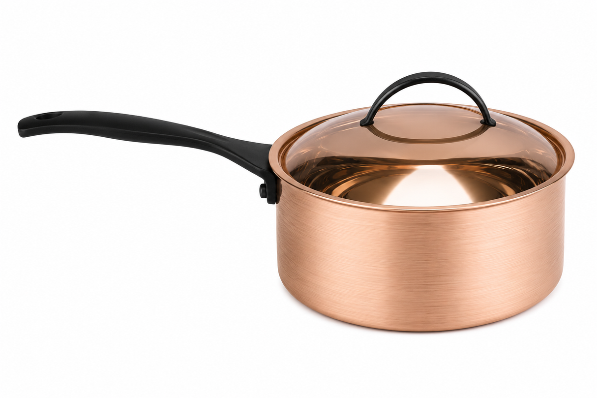 Skyserv Induction Copper Finish 7 Ltr Round Sauce Pan