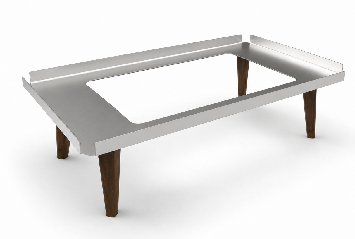 Wynwood Brushed Stainless Steel Stand with Wood Finished Accessories GN1/1