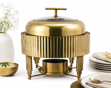 Waves Mirror Gold PVD Finish Chafing Dish 3 L (without Ring) (11.5 D x 11.5 H in)
