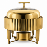 Waves Mirror Gold PVD Finish Chafing Dish 3 L (without Ring) (11.5 D x 11.5 H in)