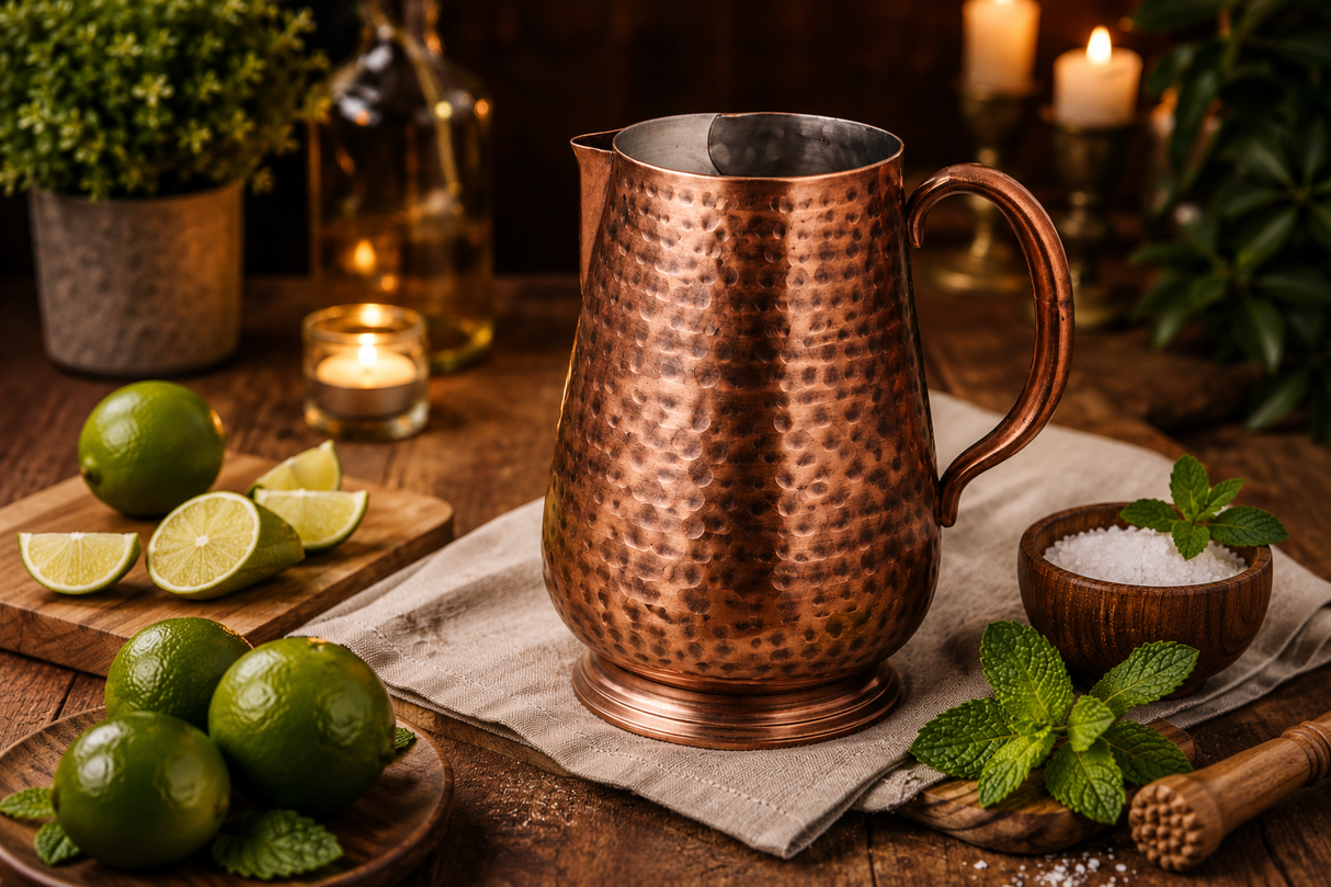 Marrakech Hammered Burnt Copper Finish Water Pitcher 1.8 L