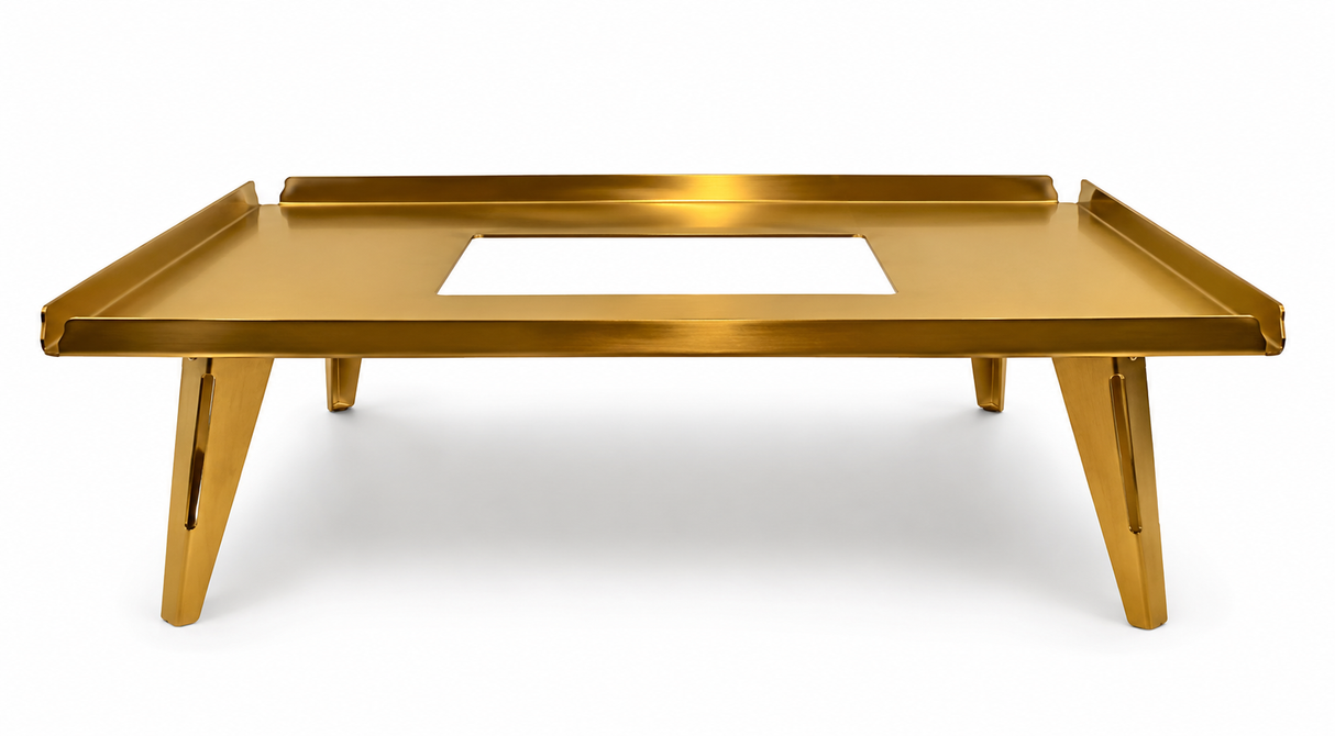Tuscan Gold PVD Stainless Steel Stand with Wood Finished Accessories GN1/1