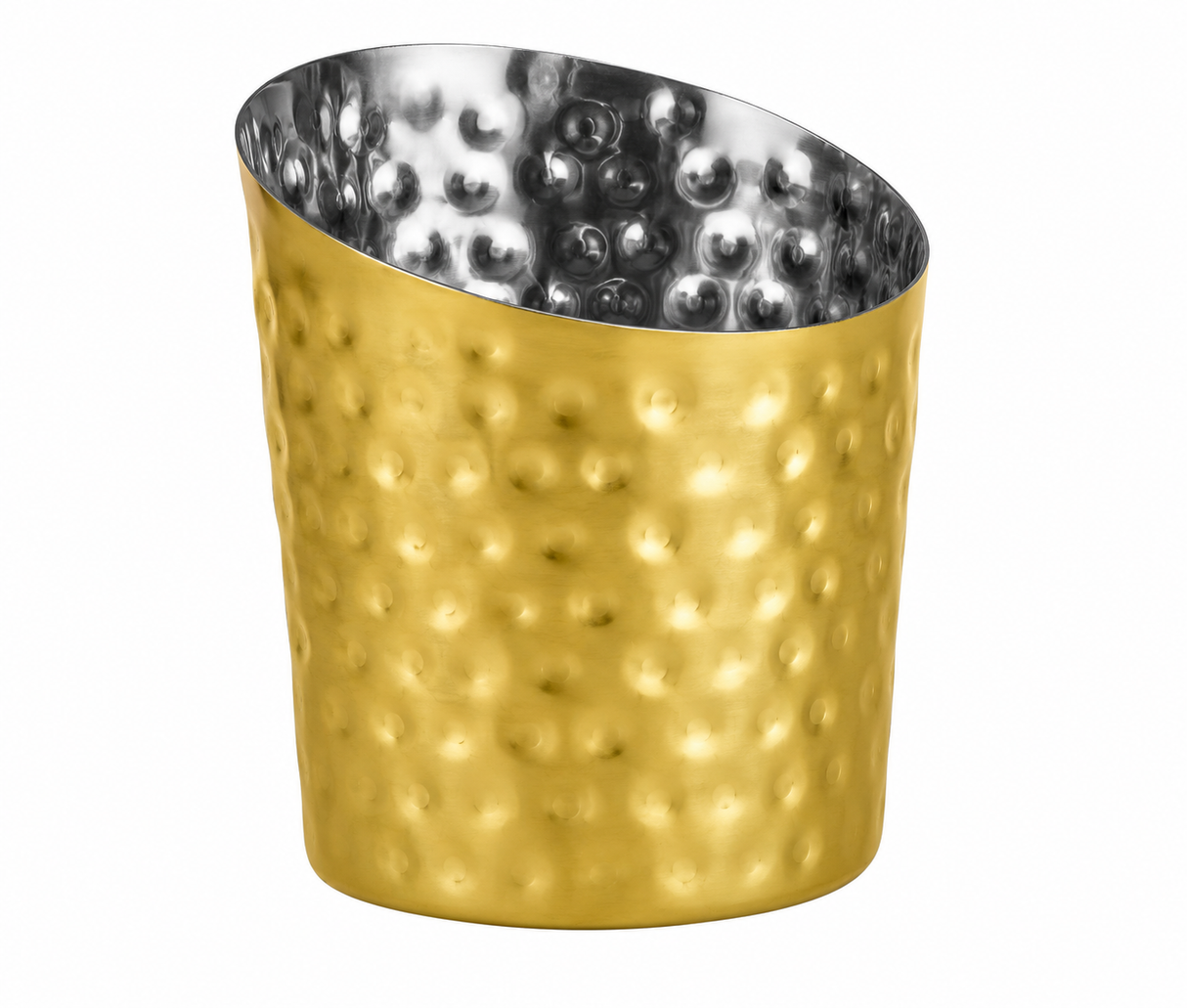 Vegas Hammered Vintage Gold Finish French Fry Angled Cup