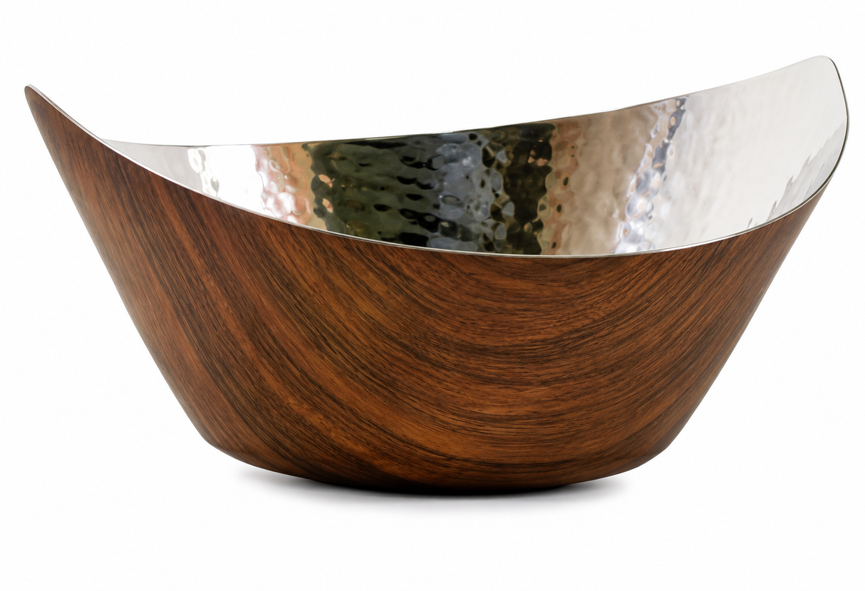 Torano Wood Finish Boat Basket 8 D x 3.5 H in