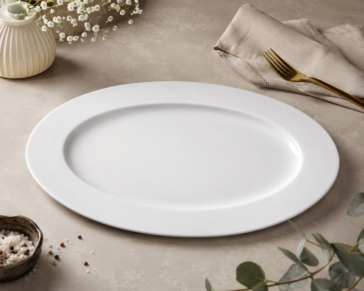 Porcelain 15 x 11 in Oval Platter for PL12102141