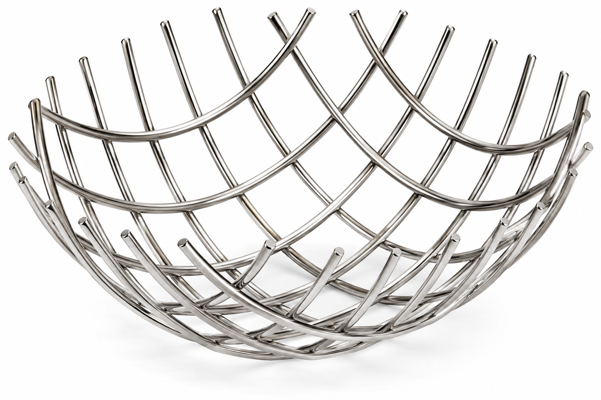Stainless Steel Designer Fruit Bowl - Copper Finish (9.5 D x3 H in)