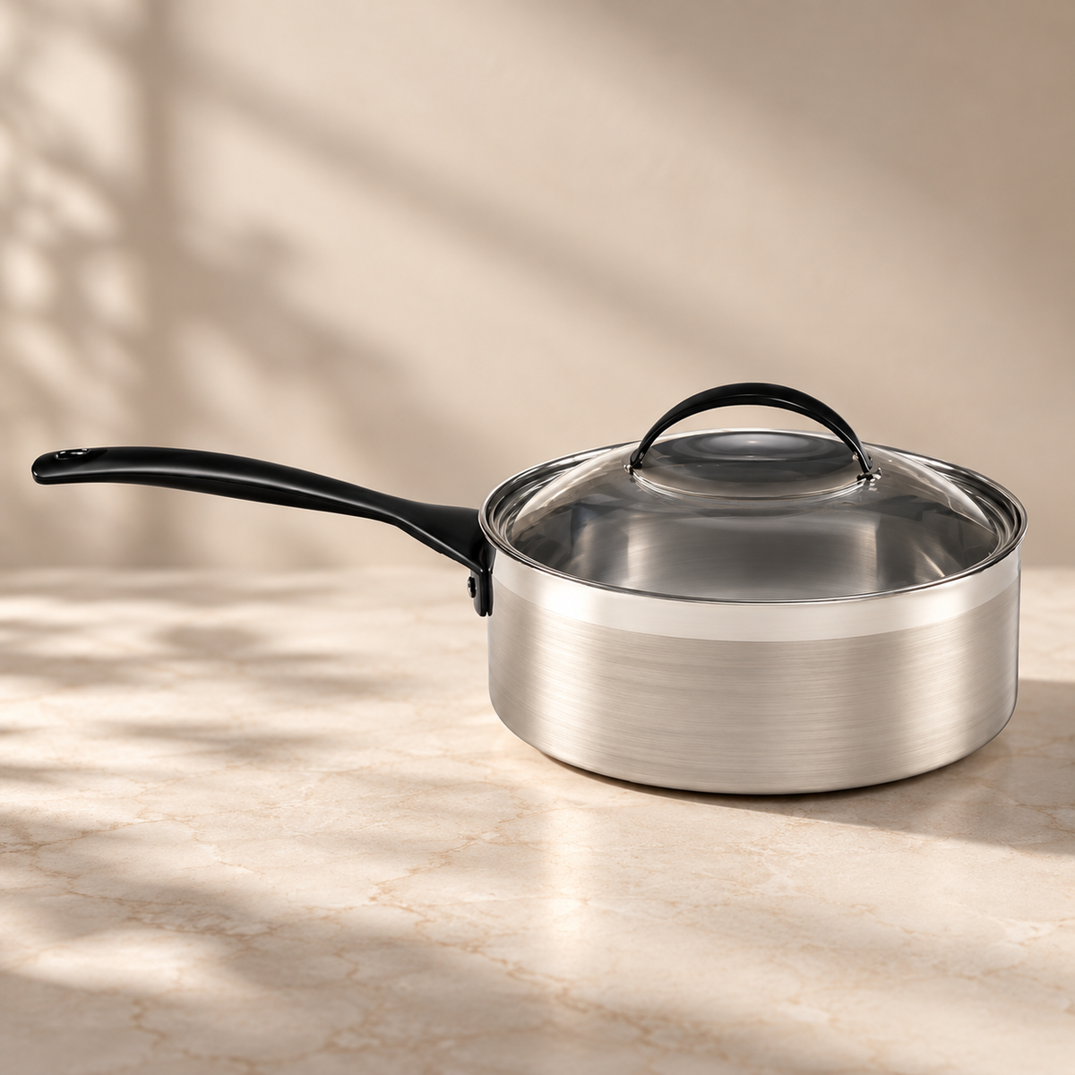 Skyserv Induction Dual Finish Steel 5 Ltr Round Sauce Pan