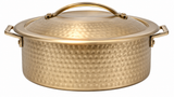 Skyserv Induction Brushed Gold PVD Finish 6 Ltr Round Dutch Oven With Food Pan