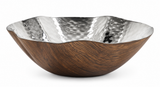 Torano Wood Finish Nut Round Bowl 6.5 D x 2 H in