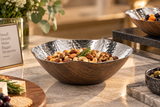 Torano Wood Finish Nut Round Bowl 6.5 D x 2 H in