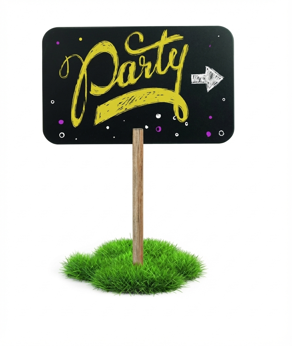 Rectangle Chalk Board Sign Wooden Stand with Spike and Chalk marker