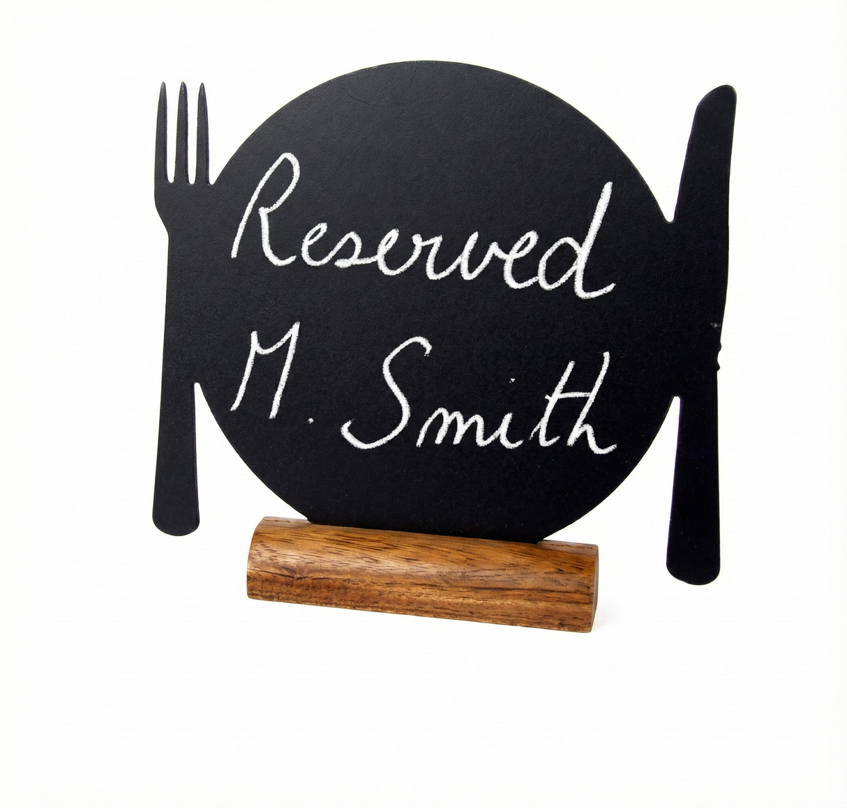 Silhouette Plate Wood Base Table Chalk Board with Chalk Marker (24L x 25W x 6H cm)