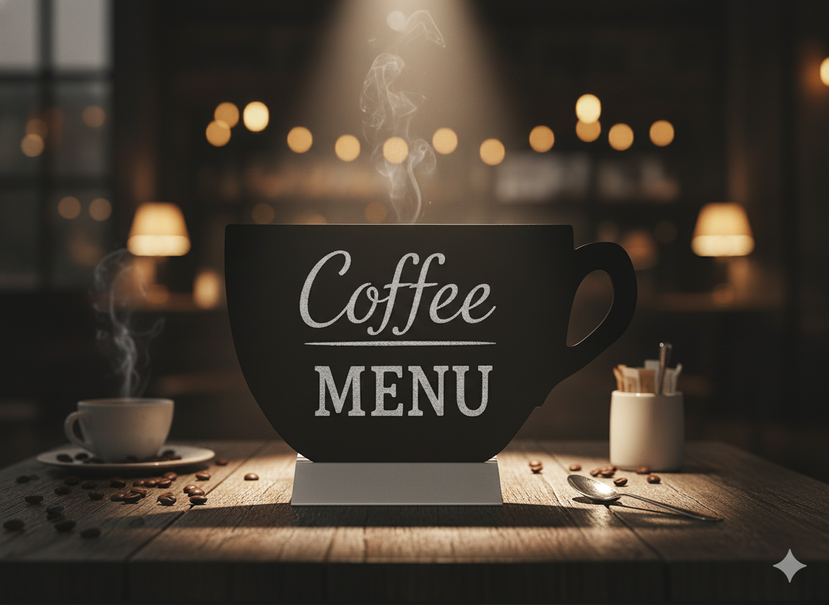 Silhouette Cup Aluminum Base Table Chalk Board with Chalk Marker