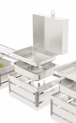 Hot Bundle 1by2 for Buffet Station GN1by2 with SS Water Pan-Food Pan and one Large Burner