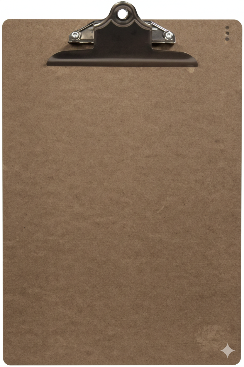 Wooden Brown A4 Size Menu Clipboard with Stainless Steel Clip 33x23 cm