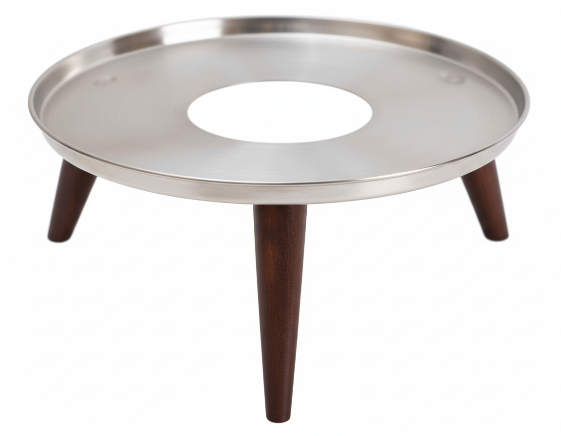 Wynwood Brushed Stainless Steel Stand with Wood Finished Accessories Medium (Fits with CD14504180)
