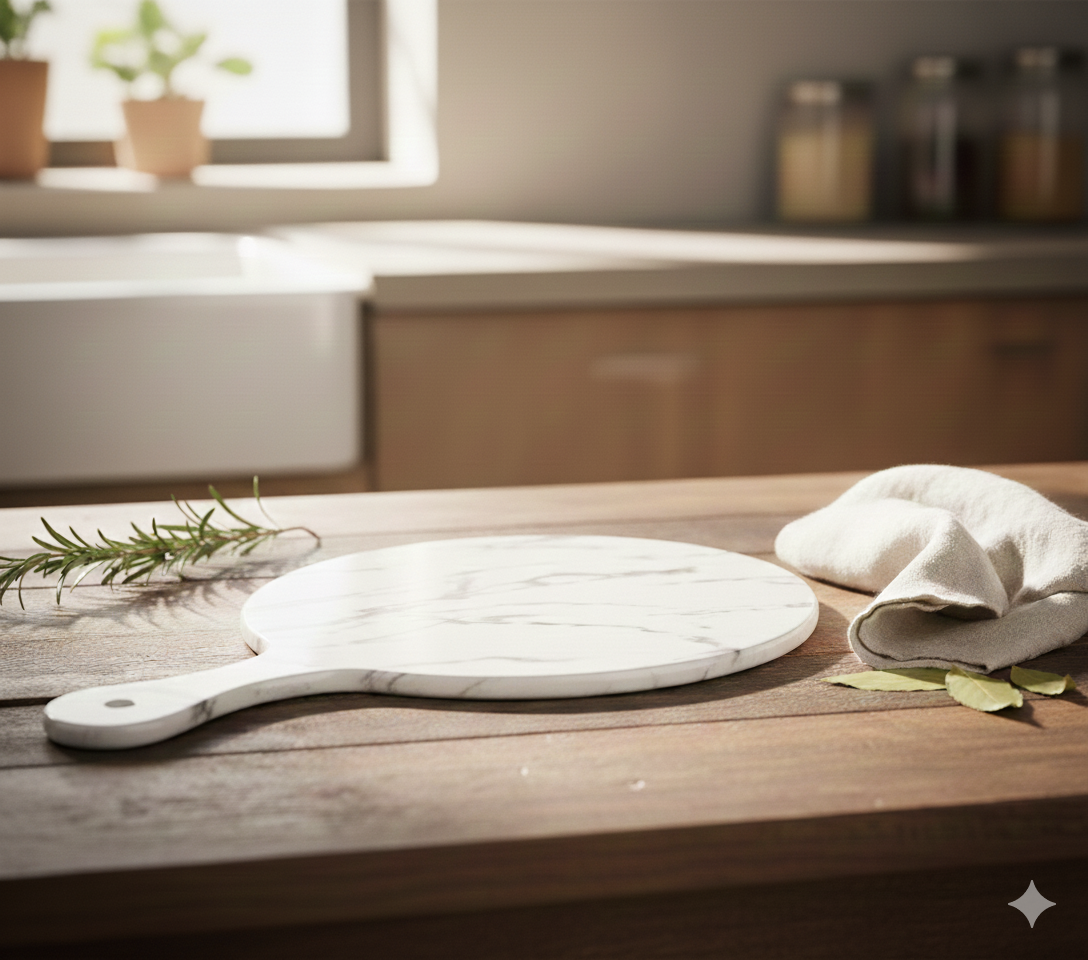Modern Melamine Marble Finish Round Paddle