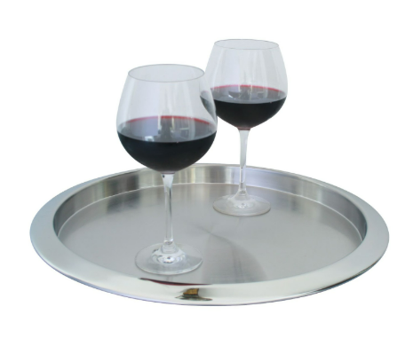 Jeeves Brushed Stainless Steel Round Bar Tray 13in