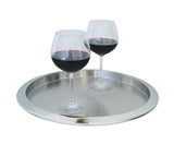 Jeeves Brushed Steel 18 in Round Bar Tray