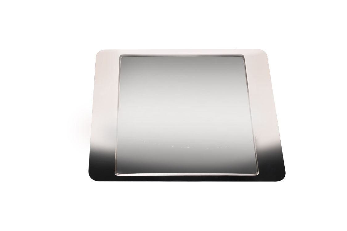 Sharp Silver Finish Steel 20x6 in Rectangular Tray