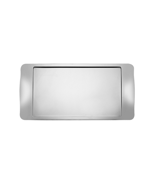 Sharp Mirror Steel 20x11 in Rectangular Tray