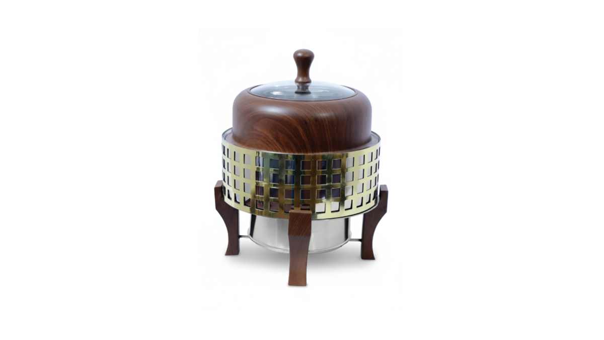 Checkers Gold Finish Chafing Dish 6 L (11.5 D x 15 H in)